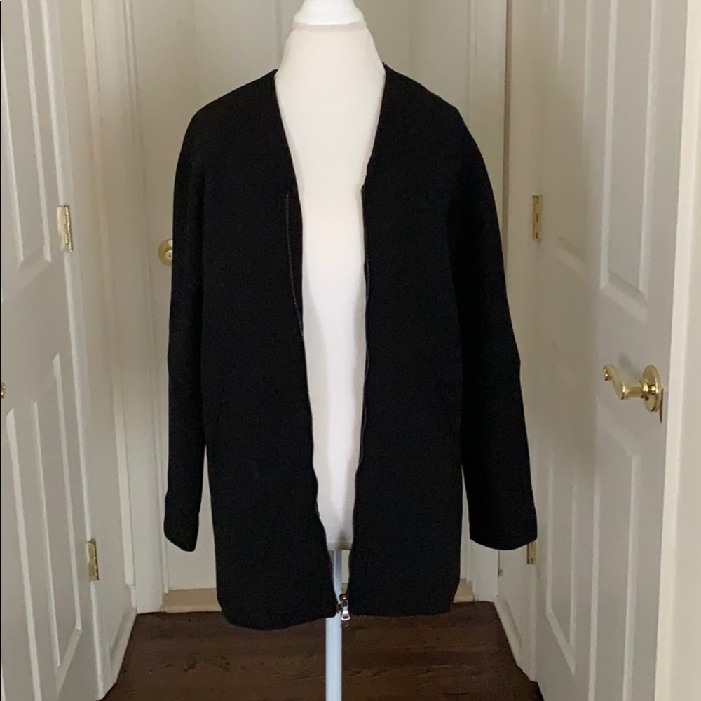 Black zip up blazer jacket